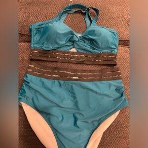 High Waisted Bikini Sets for Women Cutout Two Piece Swimsuits 2024 Crisscross